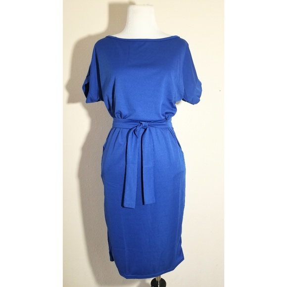 Blue Short Sleeve Dress** - Picture 2 of 4